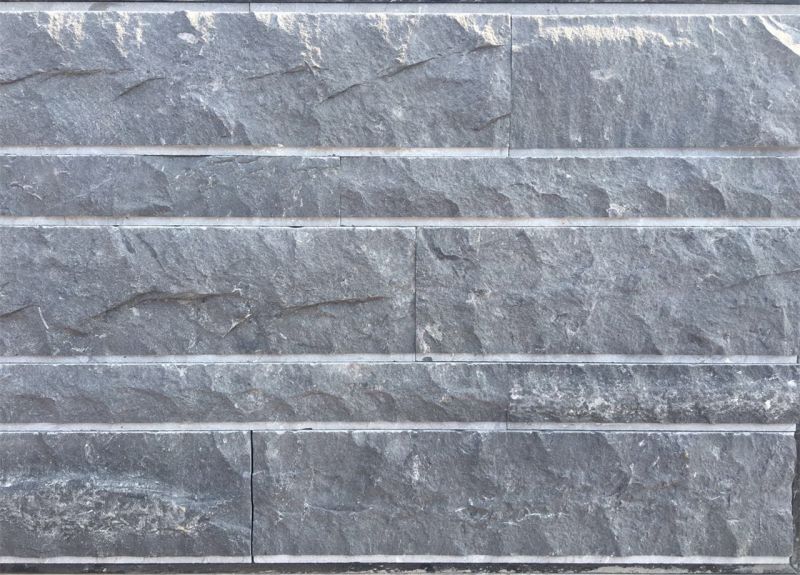 瑤池硯墨長條墻石及效果圖(Black Limestone Long-strip Wallstone and Projects)